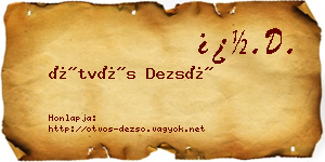 Ötvös Dezső névjegykártya